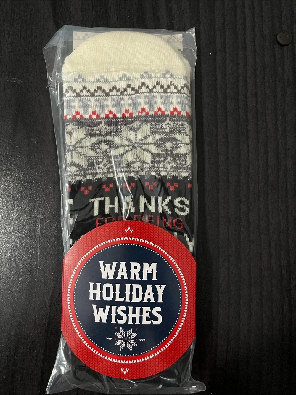 Warm Holiday Wishes Pack - Festive Gray, White, Red Winter Socks